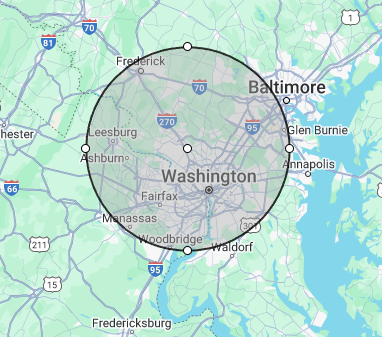 DMV Service Area Map